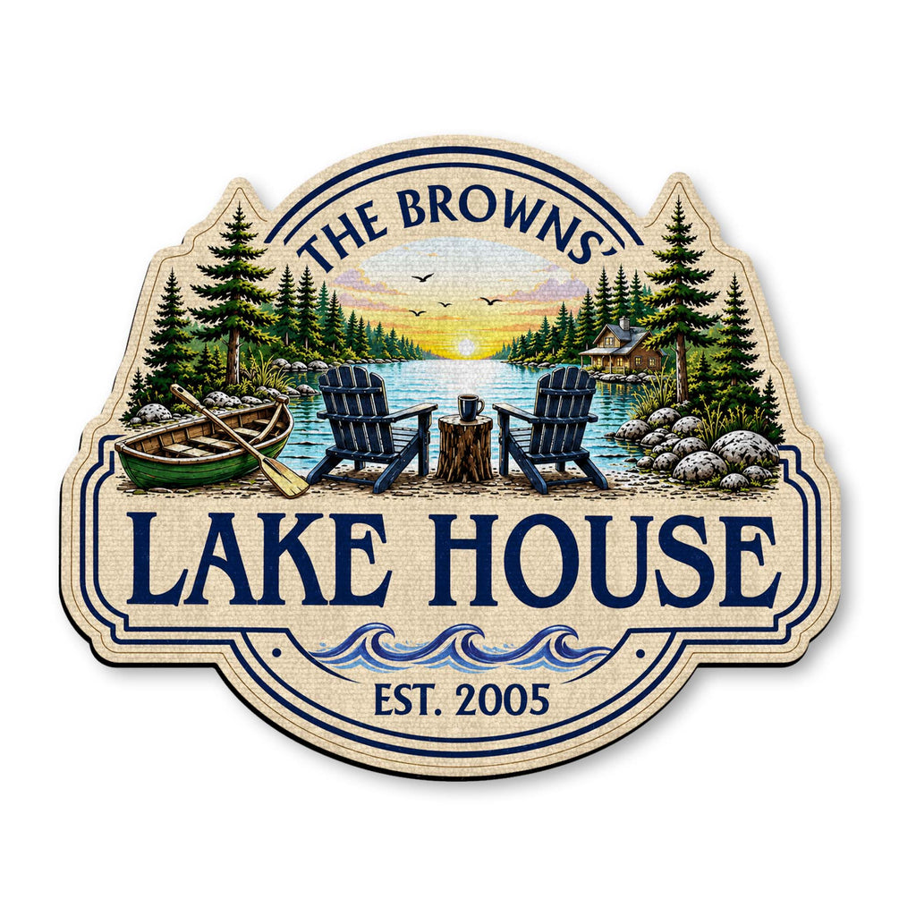 Personalized Lake House Custom Shaped Doormat Gift Idea Doormat GradoCreations