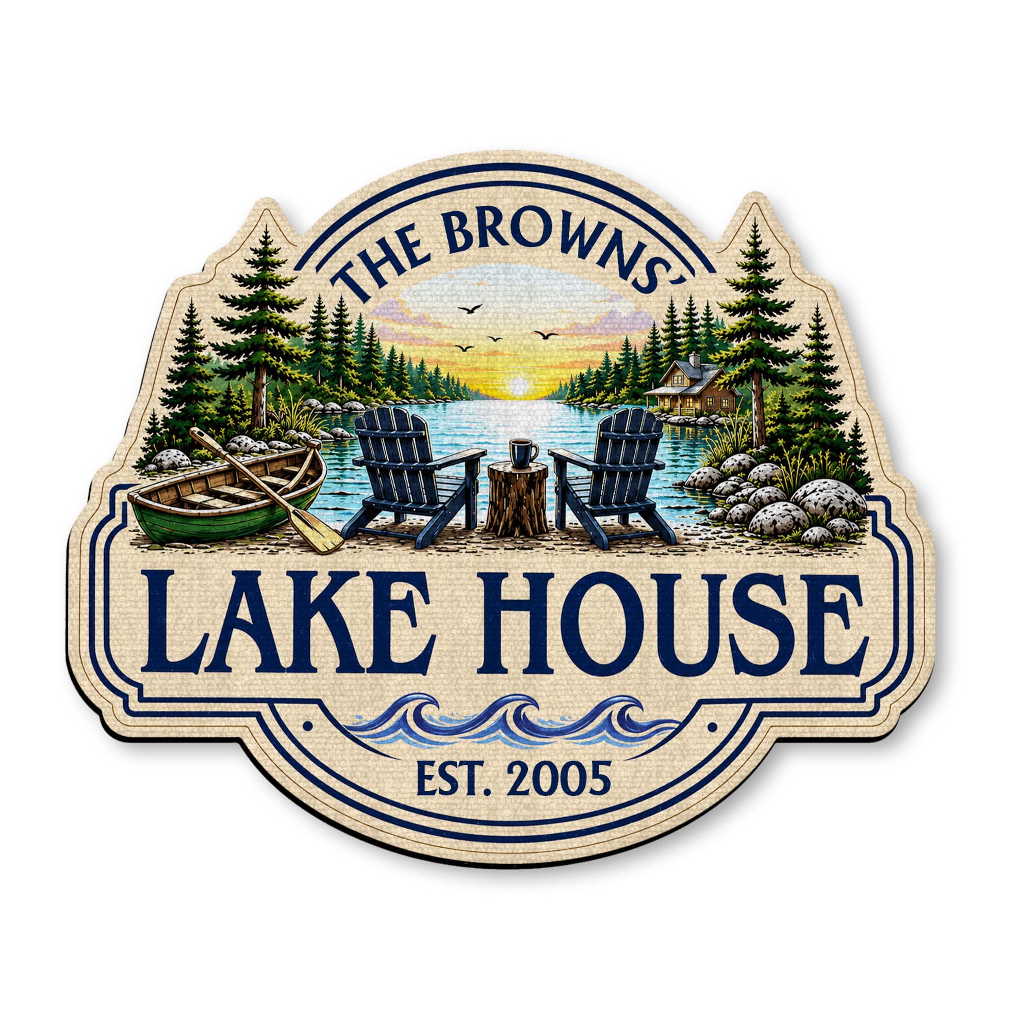 Personalized Lake House Custom Shaped Doormat Gift Idea Doormat GradoCreations