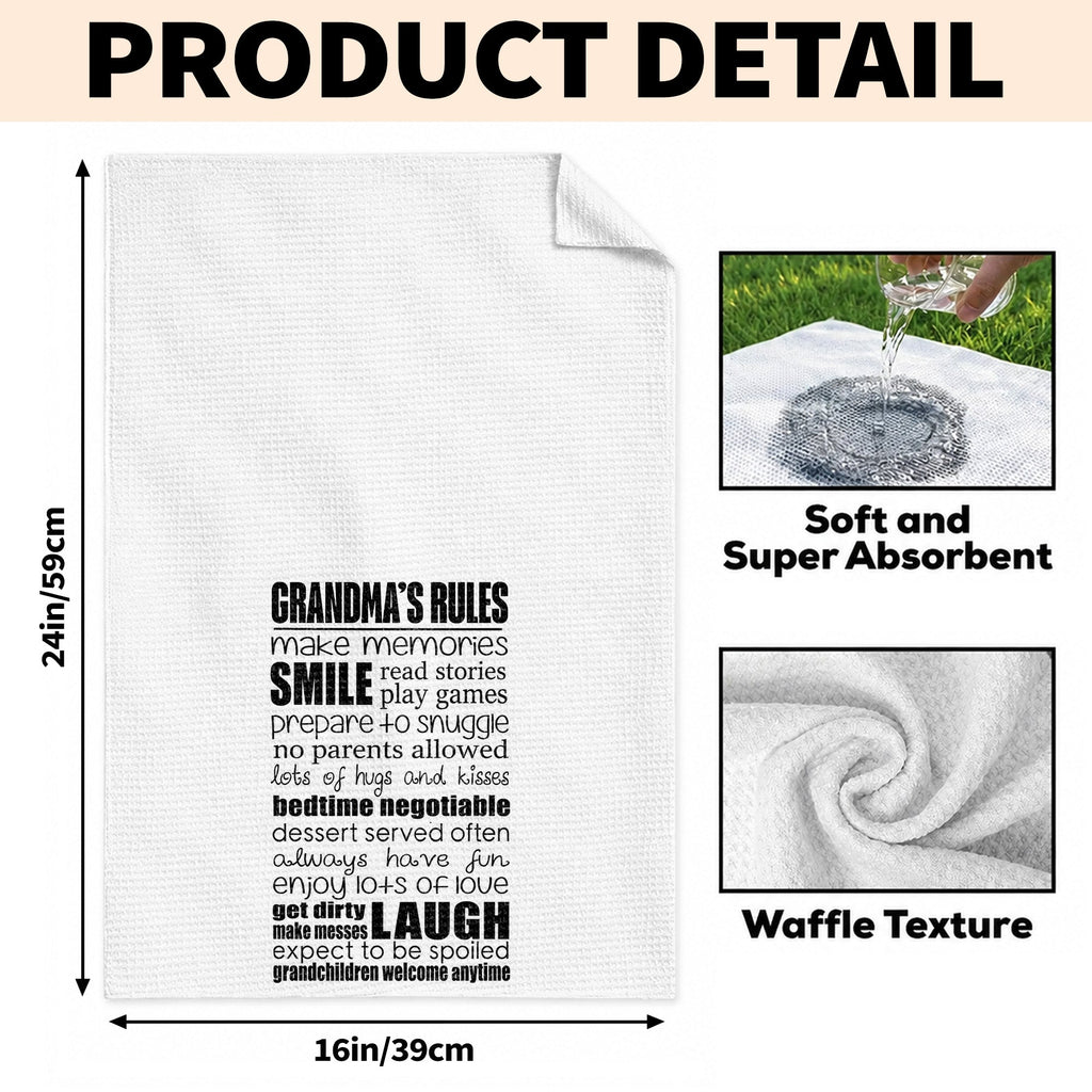 Personalized Kitchen Towel Grandparent's Rules Gift for Family Kitchen Towel GradoCreations