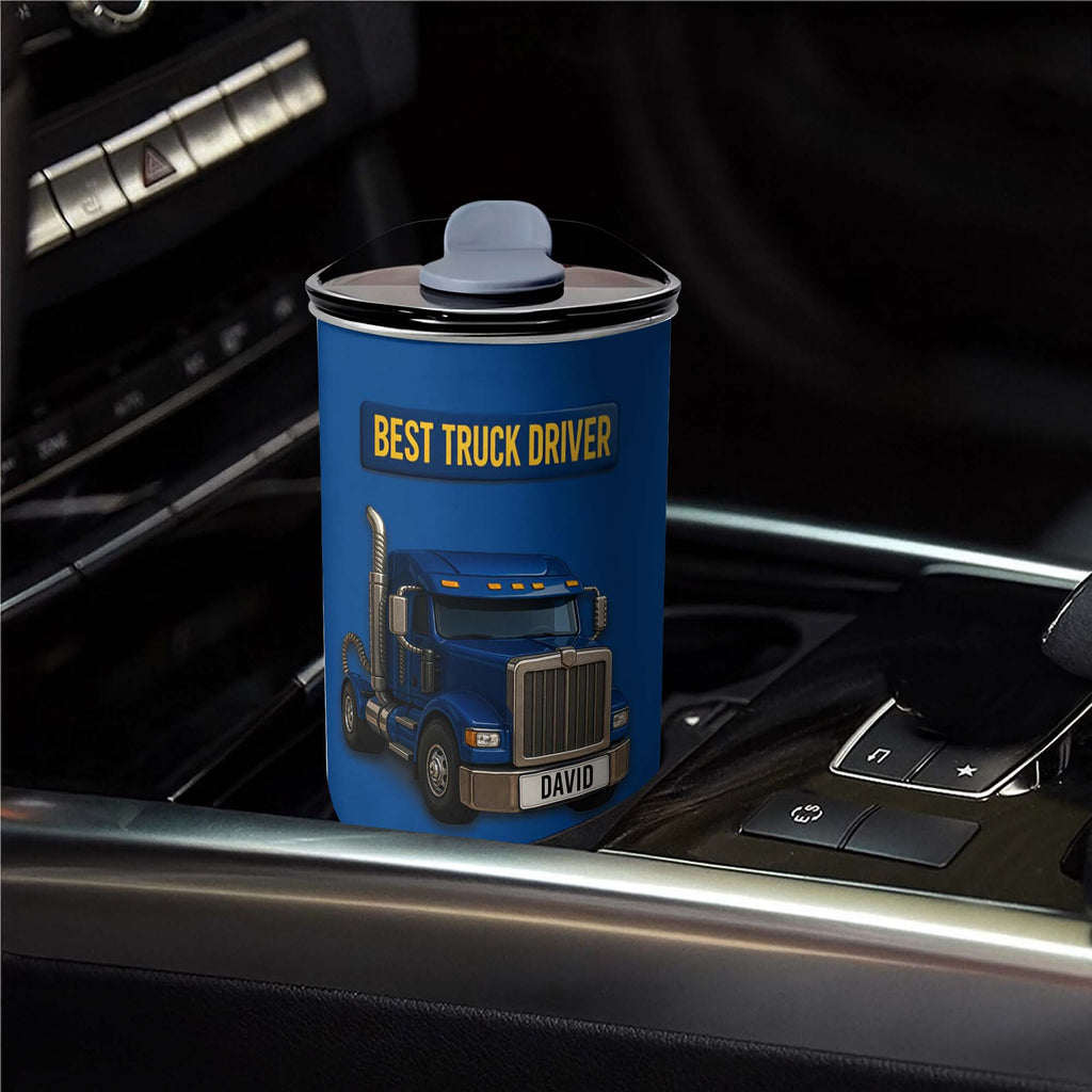 Personalized Blue Semi Truck Tumbler Custom Name Gift for Dad 10oz tumbler GradoCreations