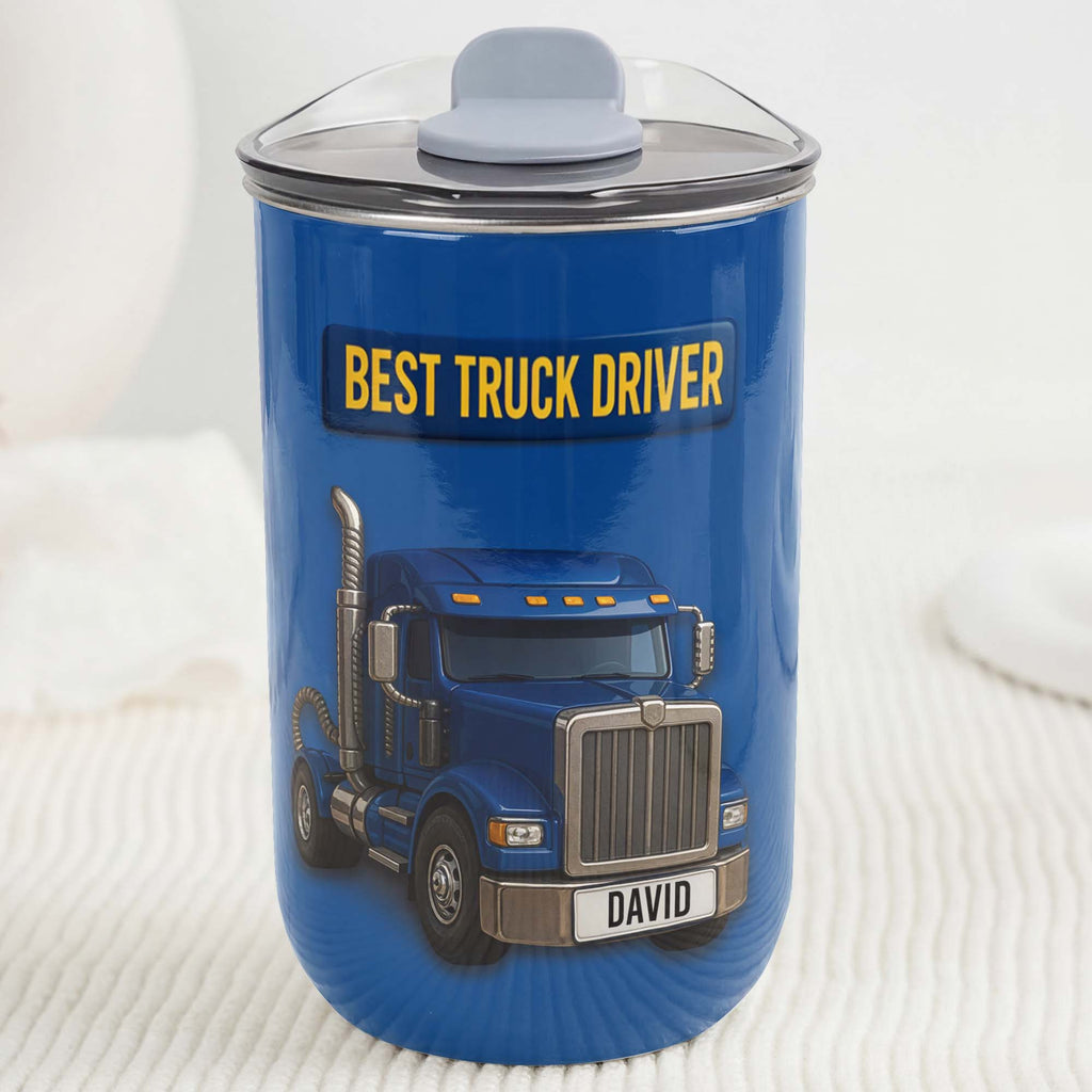 Personalized Blue Semi Truck Tumbler Custom Name Gift for Dad 10oz tumbler GradoCreations