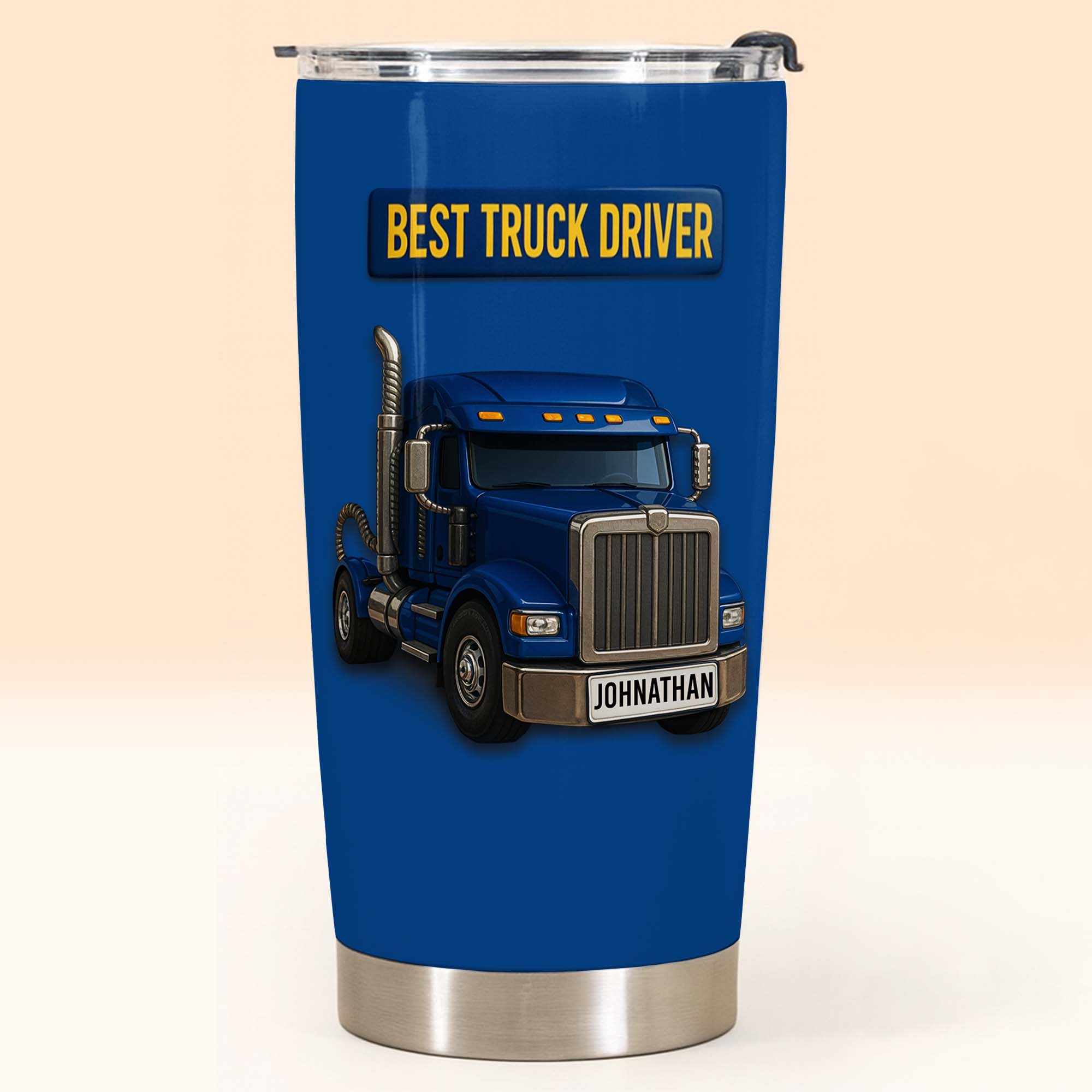 Personalized 20oz Stainless Steel Tumbler Custom Name Gift for Truck Driver 20oz Tumbler GradoCreations