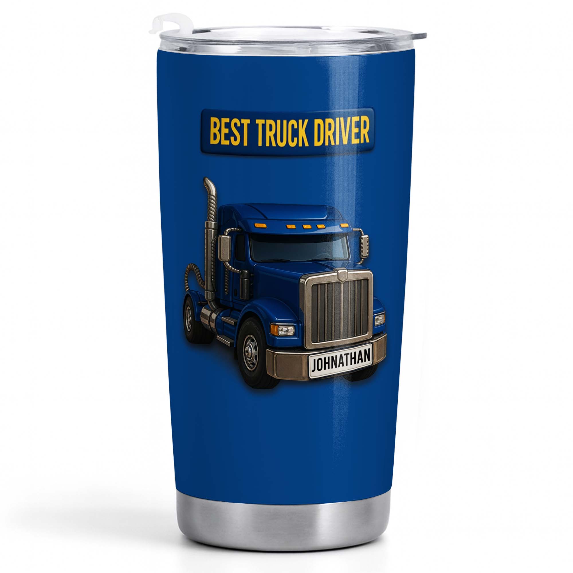 Personalized 20oz Stainless Steel Tumbler Custom Name Gift for Truck Driver 20oz Tumbler GradoCreations