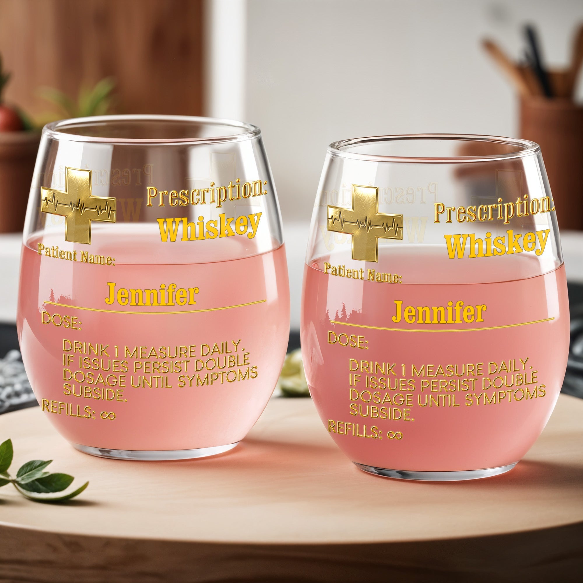 Personalized Stemless Wine Glass Custom Name Gift for Dad Wine Glasses GradoCreations