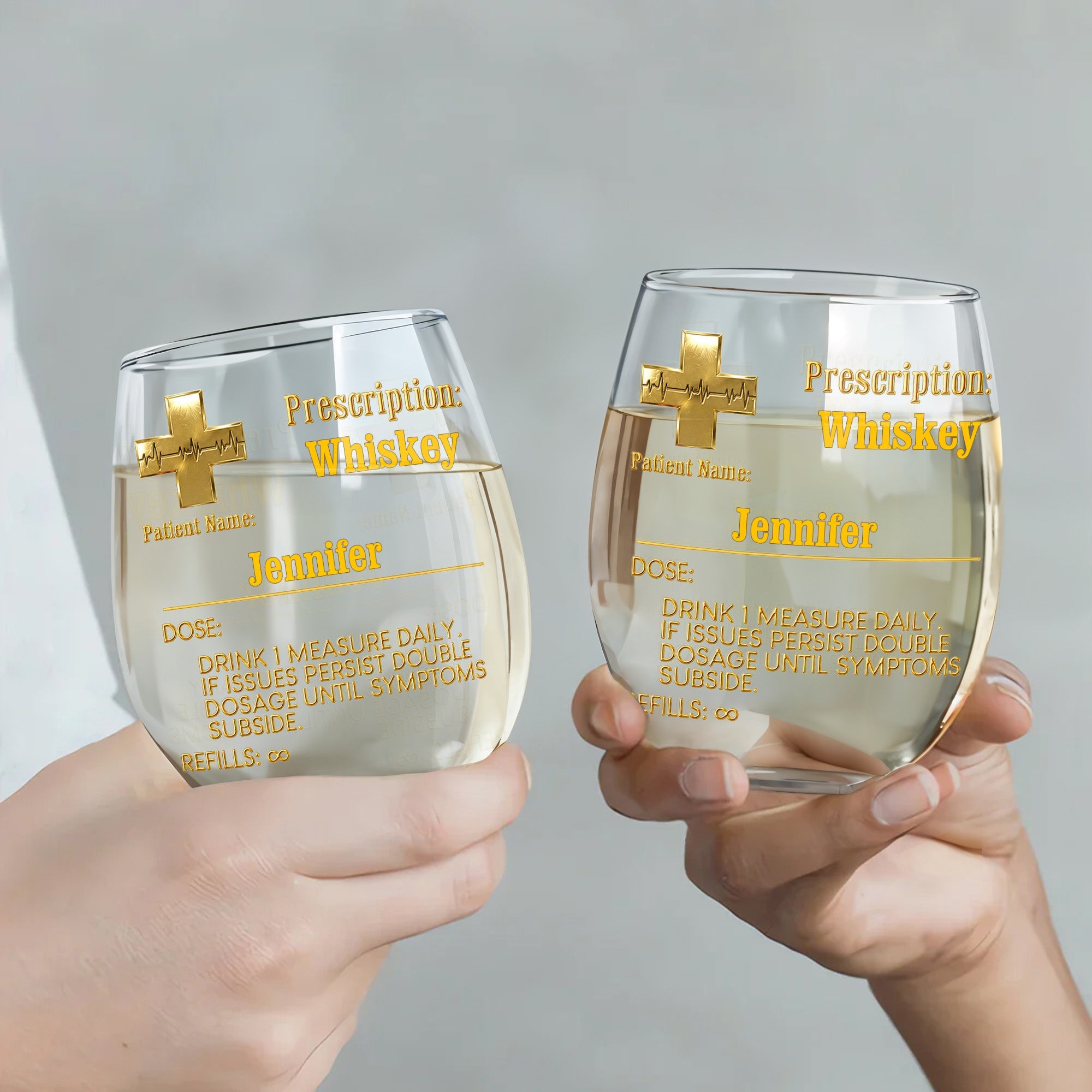 Personalized Stemless Wine Glass Custom Name Gift for Dad Wine Glasses GradoCreations