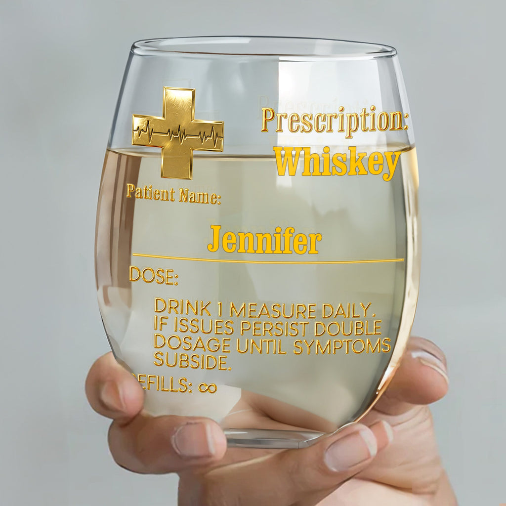 Personalized Stemless Wine Glass Custom Name Gift for Dad Wine Glasses GradoCreations