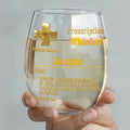 Personalized Stemless Wine Glass Custom Name Gift for Dad Wine Glasses GradoCreations