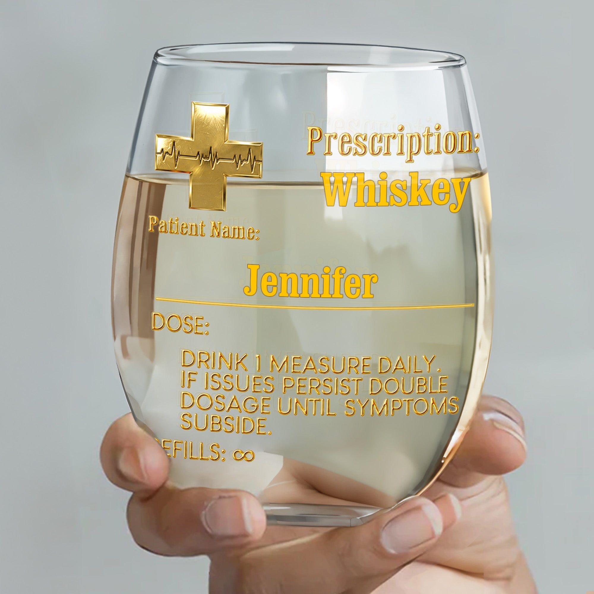 Personalized Stemless Wine Glass Custom Name Gift for Dad Wine Glasses GradoCreations