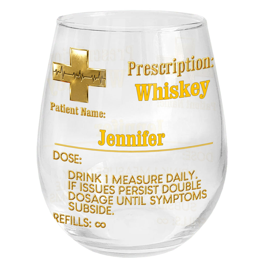 Personalized Stemless Wine Glass Custom Name Gift for Dad Wine Glasses GradoCreations
