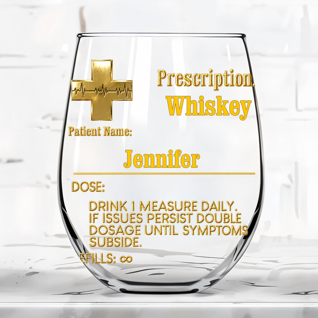 Personalized Stemless Wine Glass Custom Name Gift for Dad Wine Glasses GradoCreations