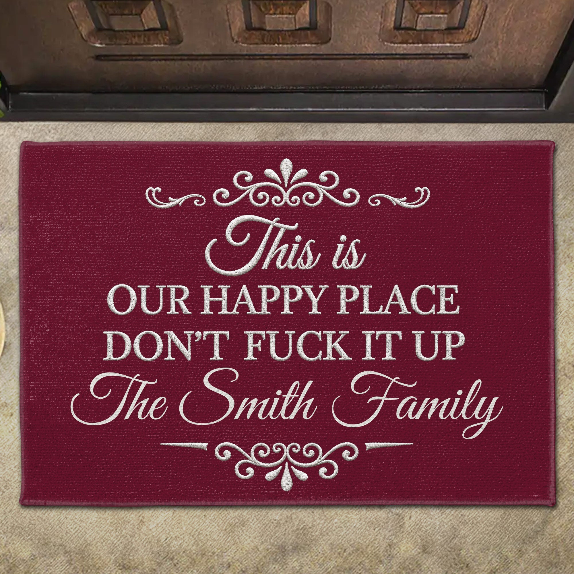 Personalized Family Doormat Custom Name Welcome Gift Doormat GradoCreations