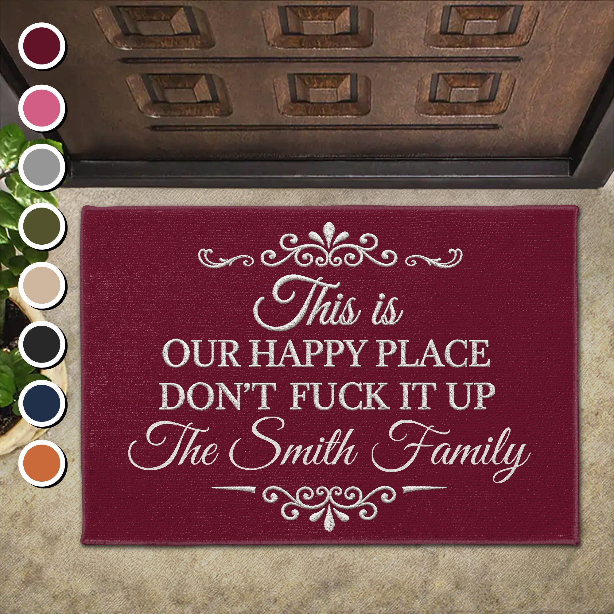 Personalized Family Doormat Custom Name Welcome Gift