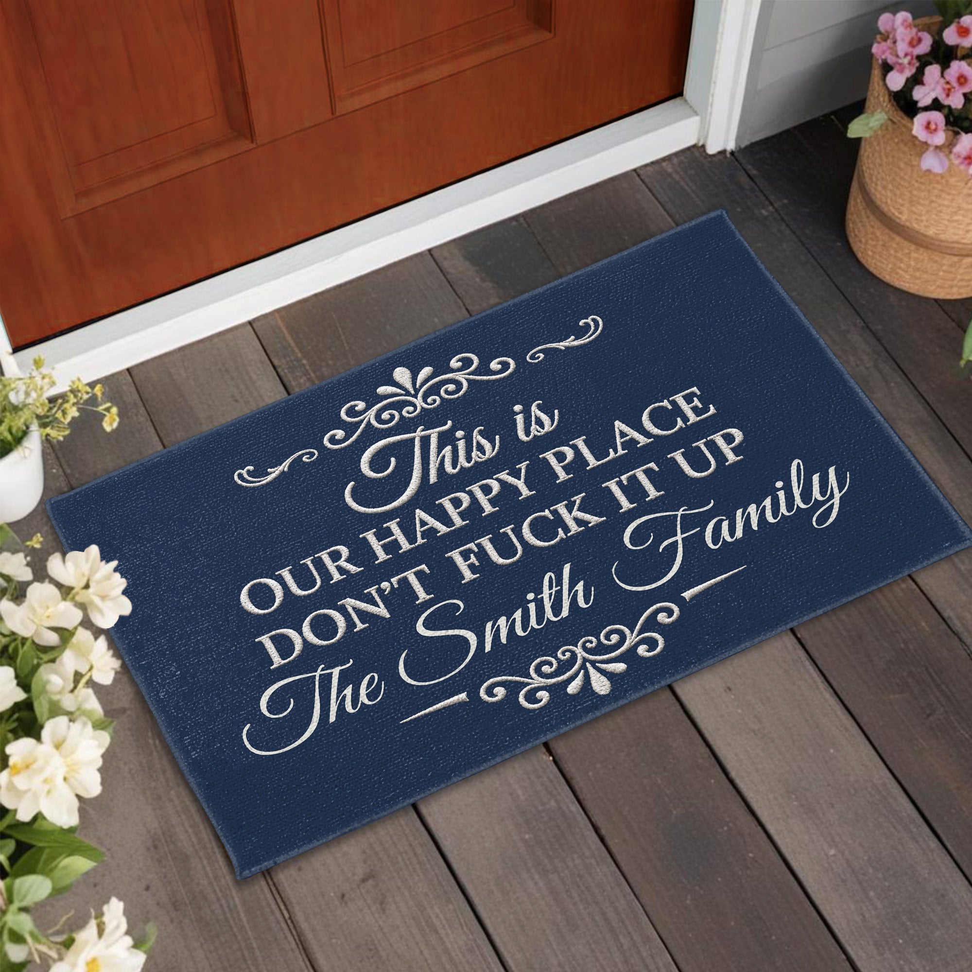 Personalized Family Doormat Custom Name Welcome Gift