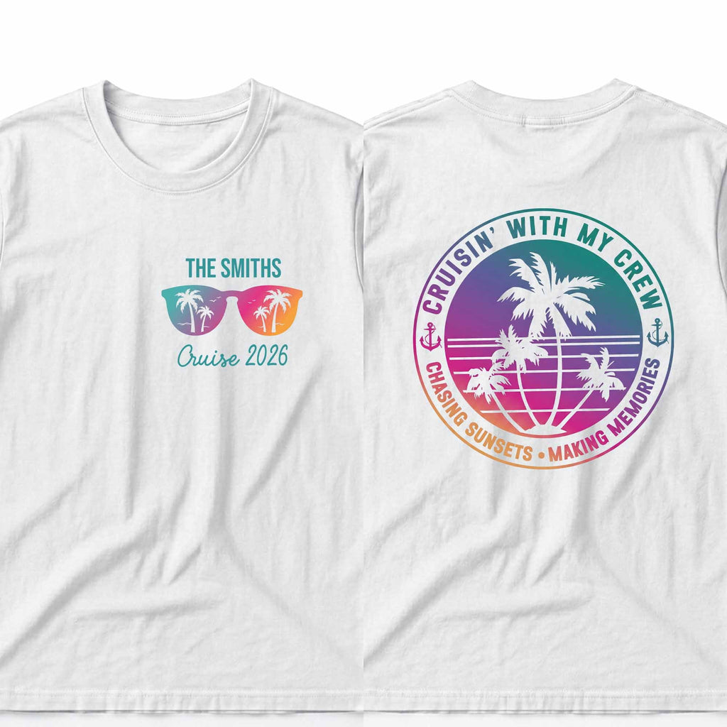 Personalized Family T-Shirt Custom Name Design Front & Back T-Shirt Font and Back GradoCreations