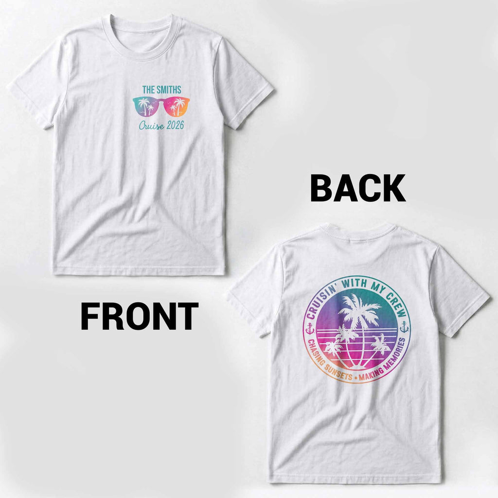 Personalized Family T-Shirt Custom Name Design Front & Back T-Shirt Font and Back GradoCreations