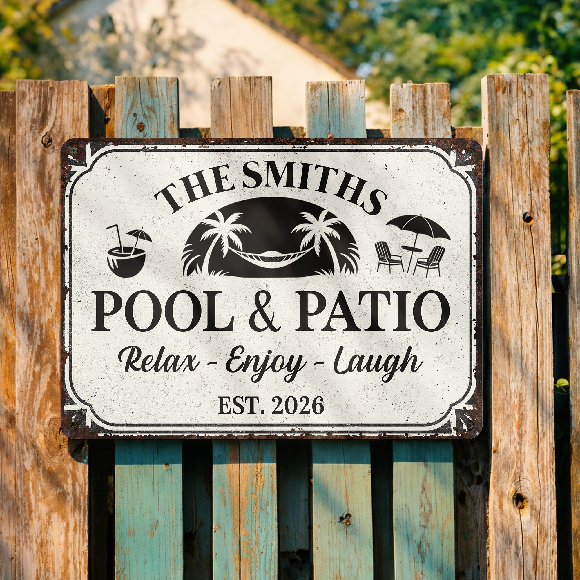 Personalized Metal Sign Custom Family Name Wall Decor Gift