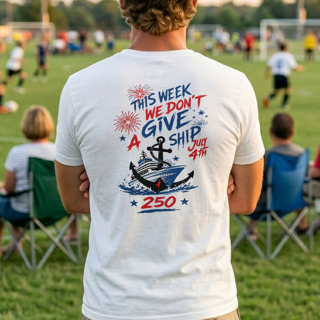 Personalized 4th of July T-Shirt Custom Name Anchor Gift T-Shirt Font and Back GradoCreations