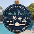 Personalized Wood Sign with Flamingos for Family Home Decor Wood Sign GradoCreations