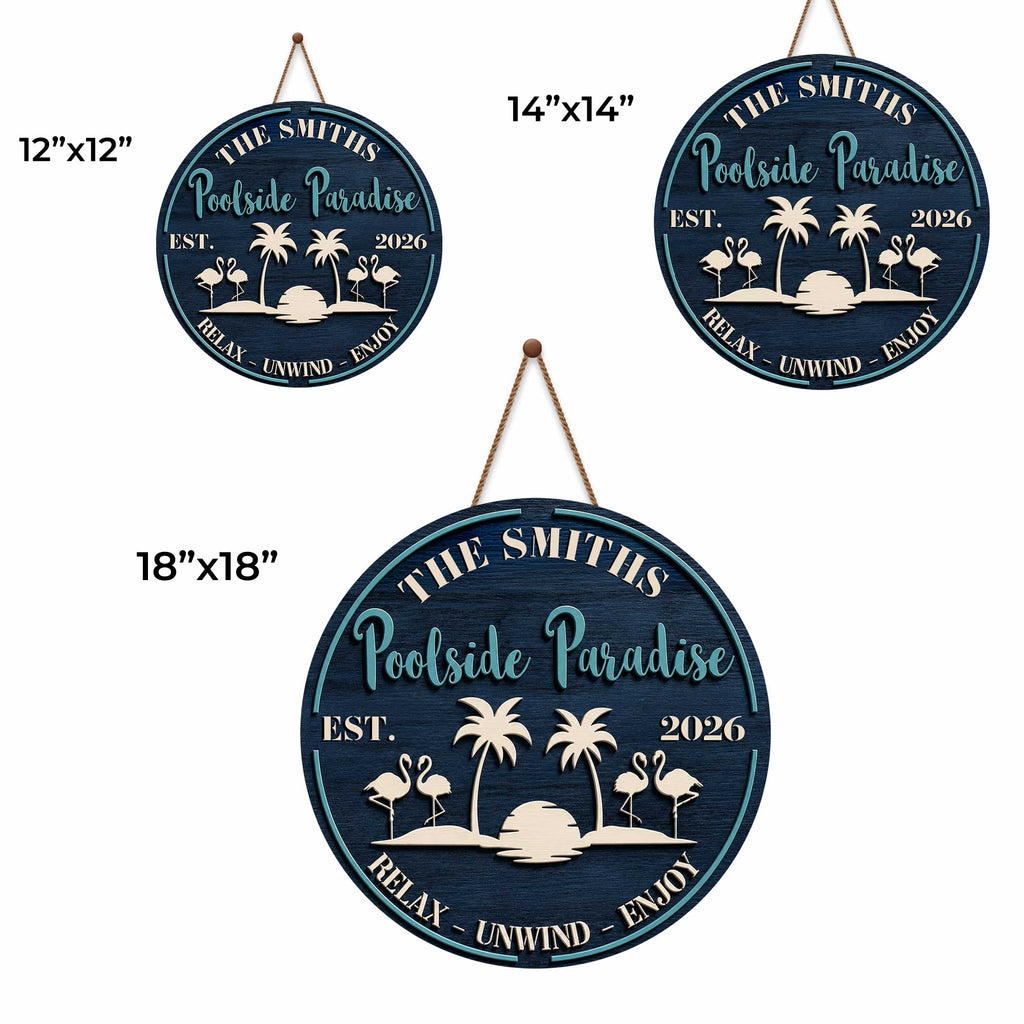 Personalized Wood Sign with Flamingos for Family Home Decor Wood Sign GradoCreations