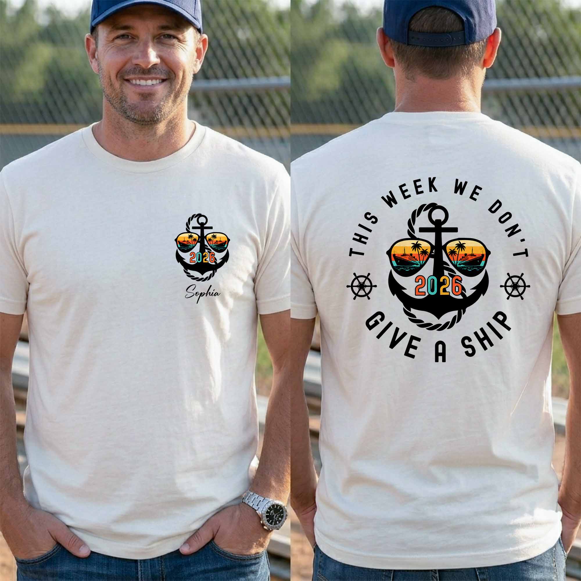 Personalized Custom T-Shirt Anchor Design Gift for Couples T-Shirt Font and Back GradoCreations