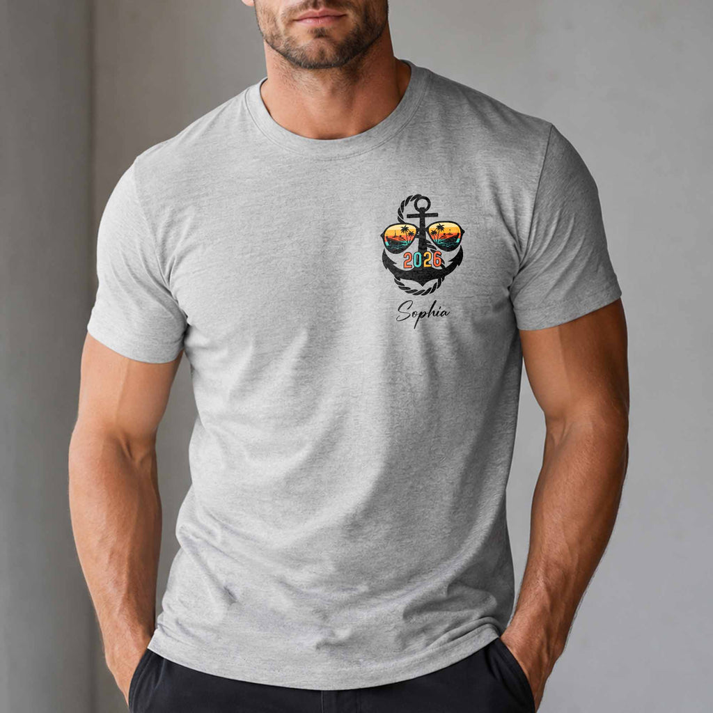 Personalized Custom T-Shirt Anchor Design Gift for Couples T-Shirt Font and Back GradoCreations