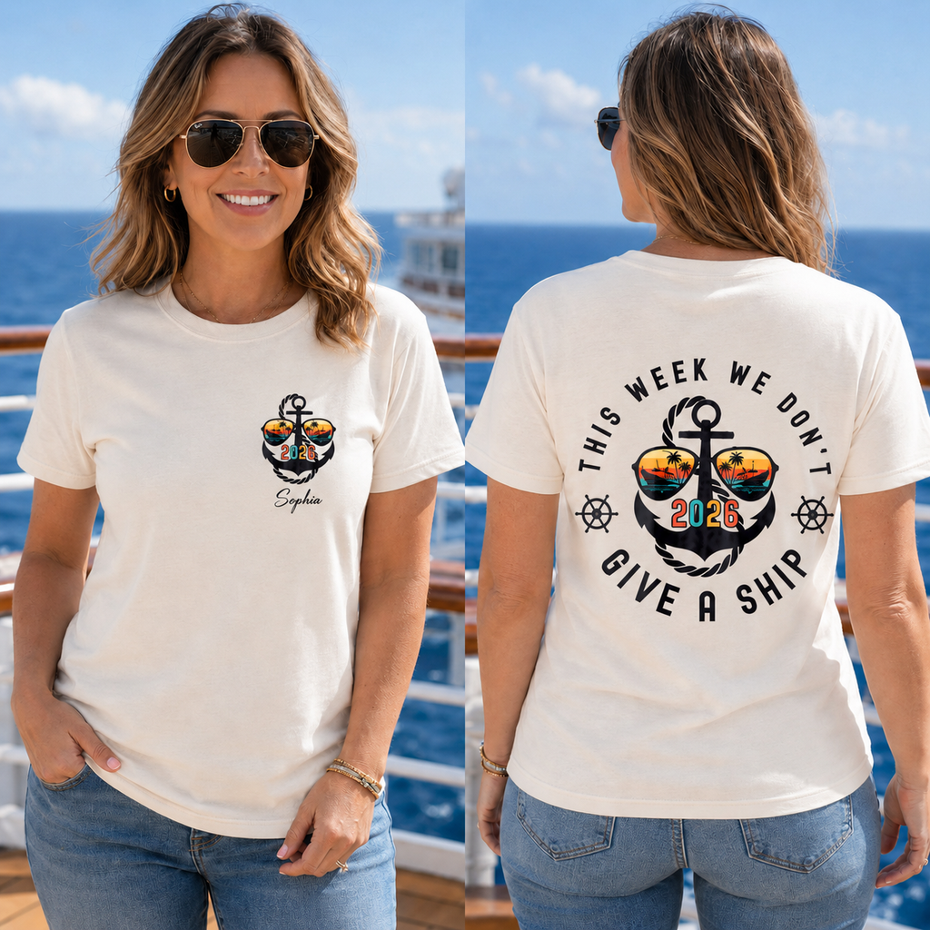 Personalized Custom T-Shirt Anchor Design Gift for Couples T-Shirt Font and Back GradoCreations