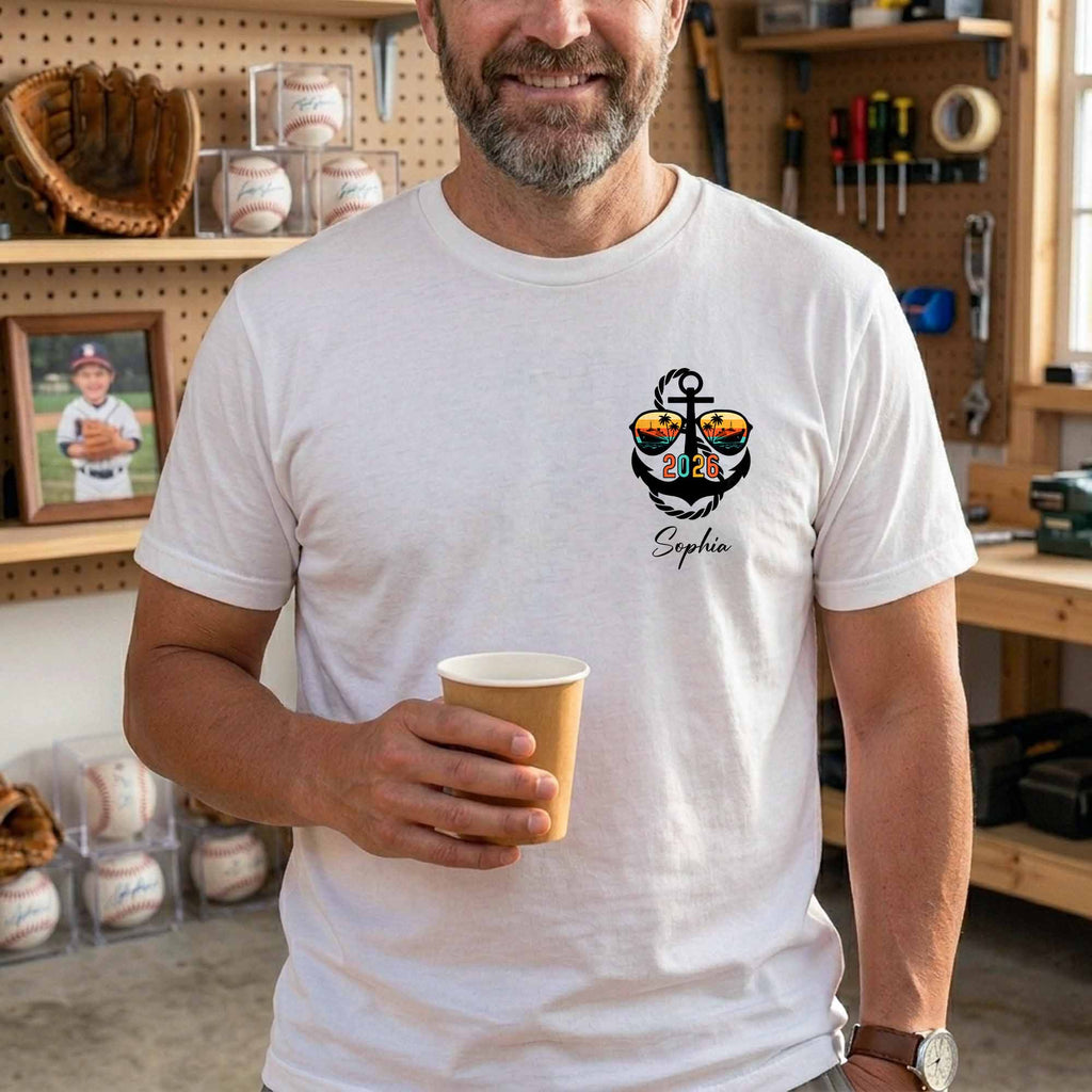 Personalized Custom T-Shirt Anchor Design Gift for Couples T-Shirt Font and Back GradoCreations