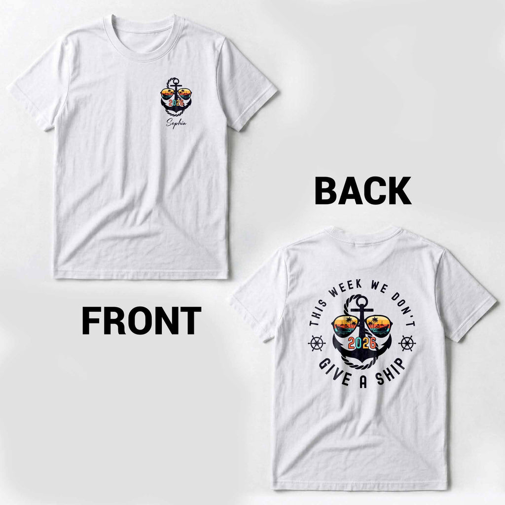 Personalized Custom T-Shirt Anchor Design Gift for Couples T-Shirt Font and Back GradoCreations