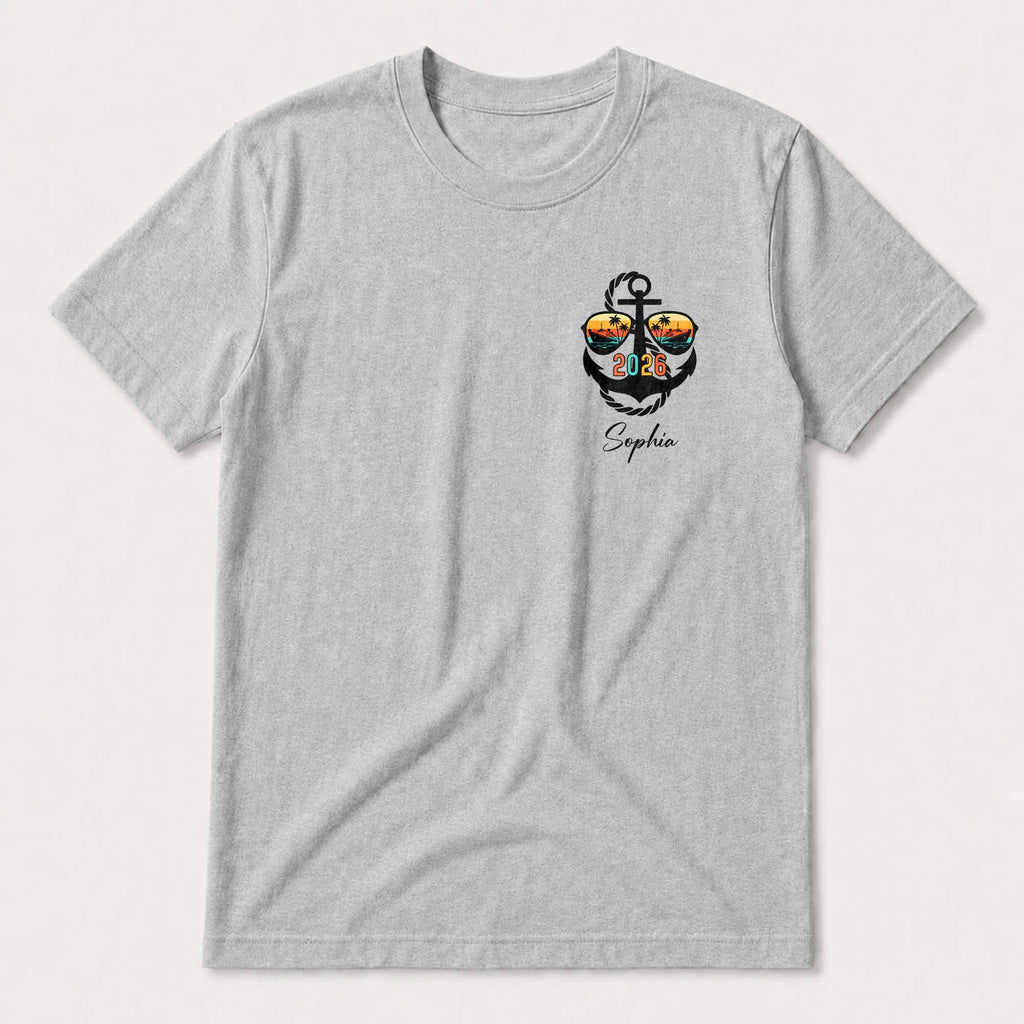 Personalized Custom T-Shirt Anchor Design Gift for Couples T-Shirt Font and Back GradoCreations