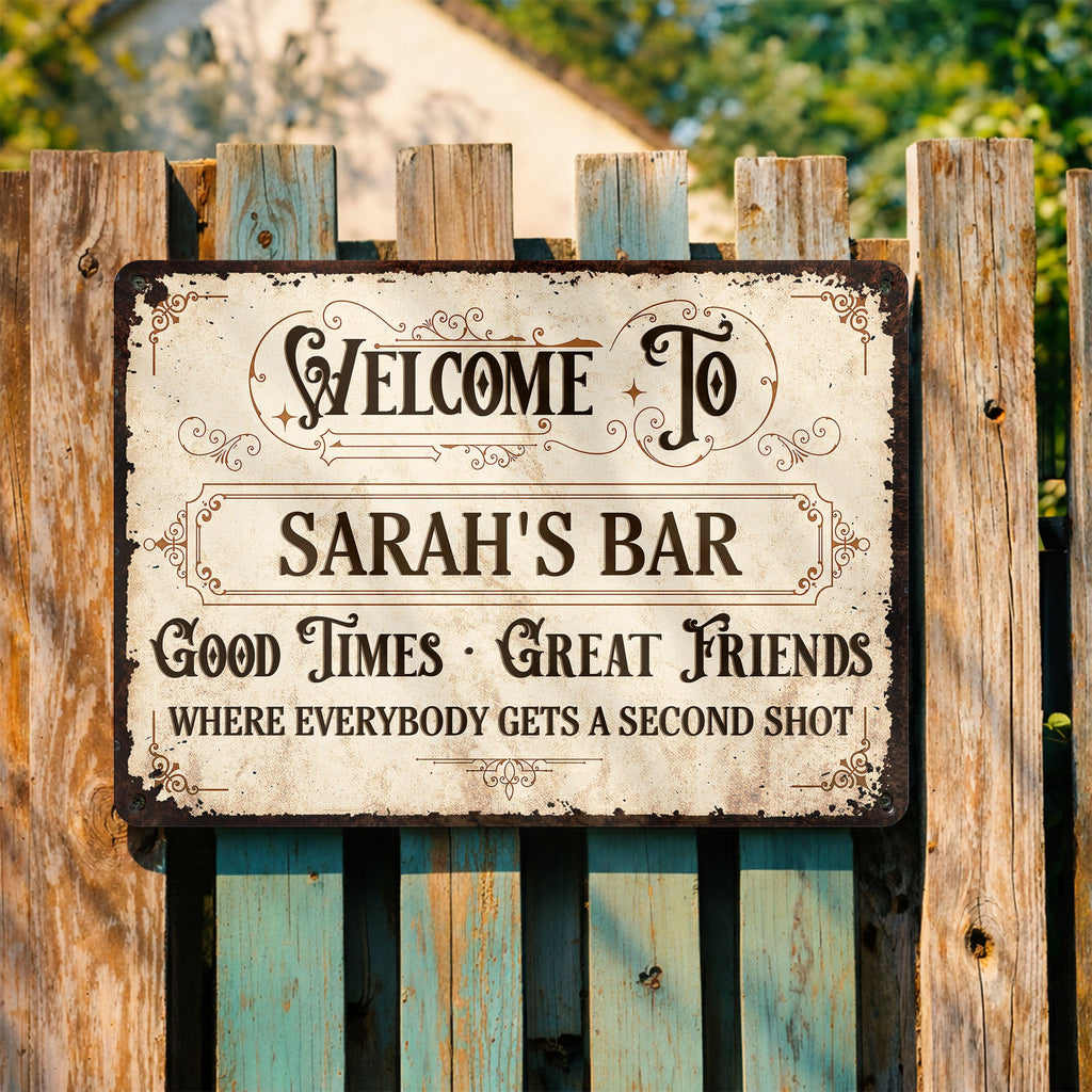 Personalized Metal Sign Custom Name Gift for Bar Decor Metal Sign GradoCreations