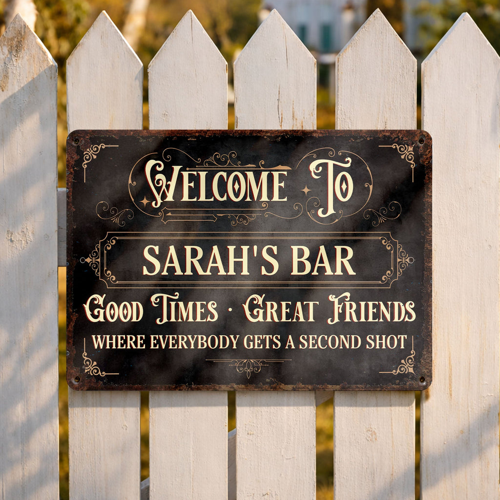 Personalized Metal Sign Custom Name Gift for Bar Decor Metal Sign GradoCreations