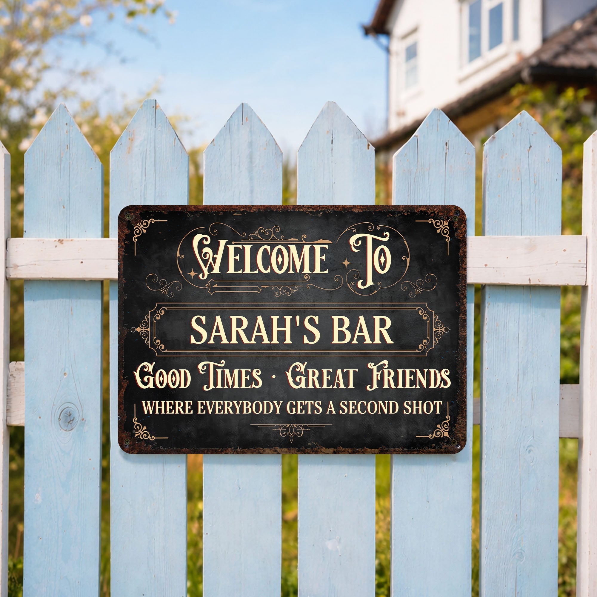 Personalized Metal Sign Custom Name Gift for Bar Decor Metal Sign GradoCreations