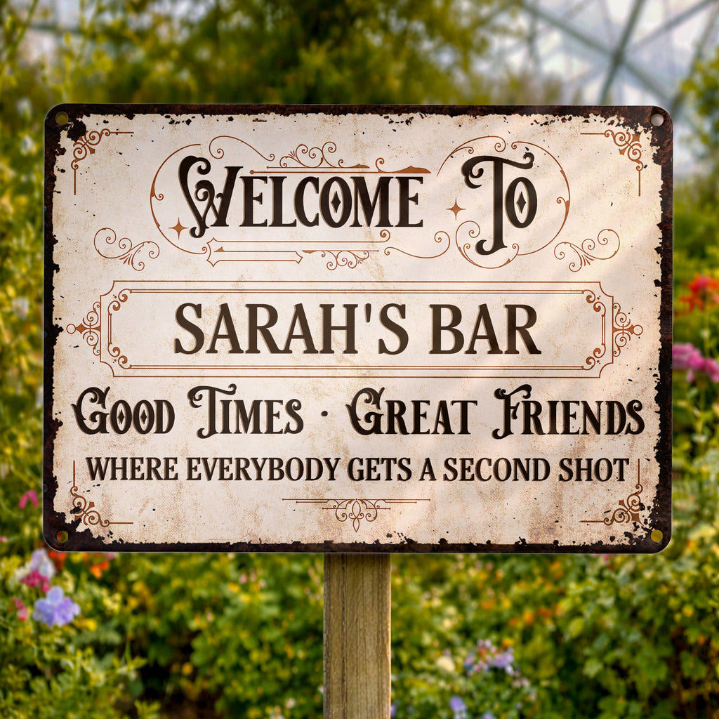 Personalized Metal Sign Custom Name Gift for Bar Decor Metal Sign GradoCreations