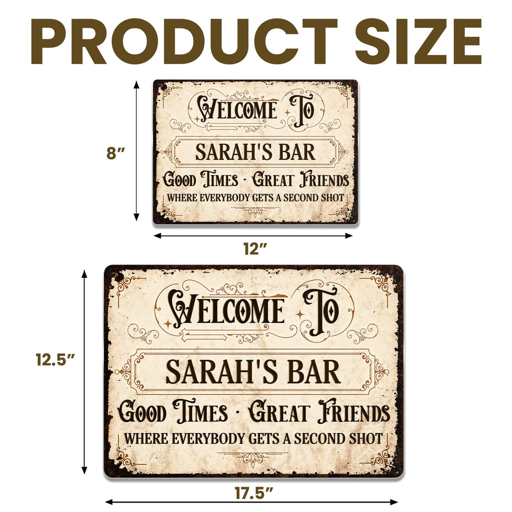 Personalized Metal Sign Custom Name Gift for Bar Decor Metal Sign GradoCreations