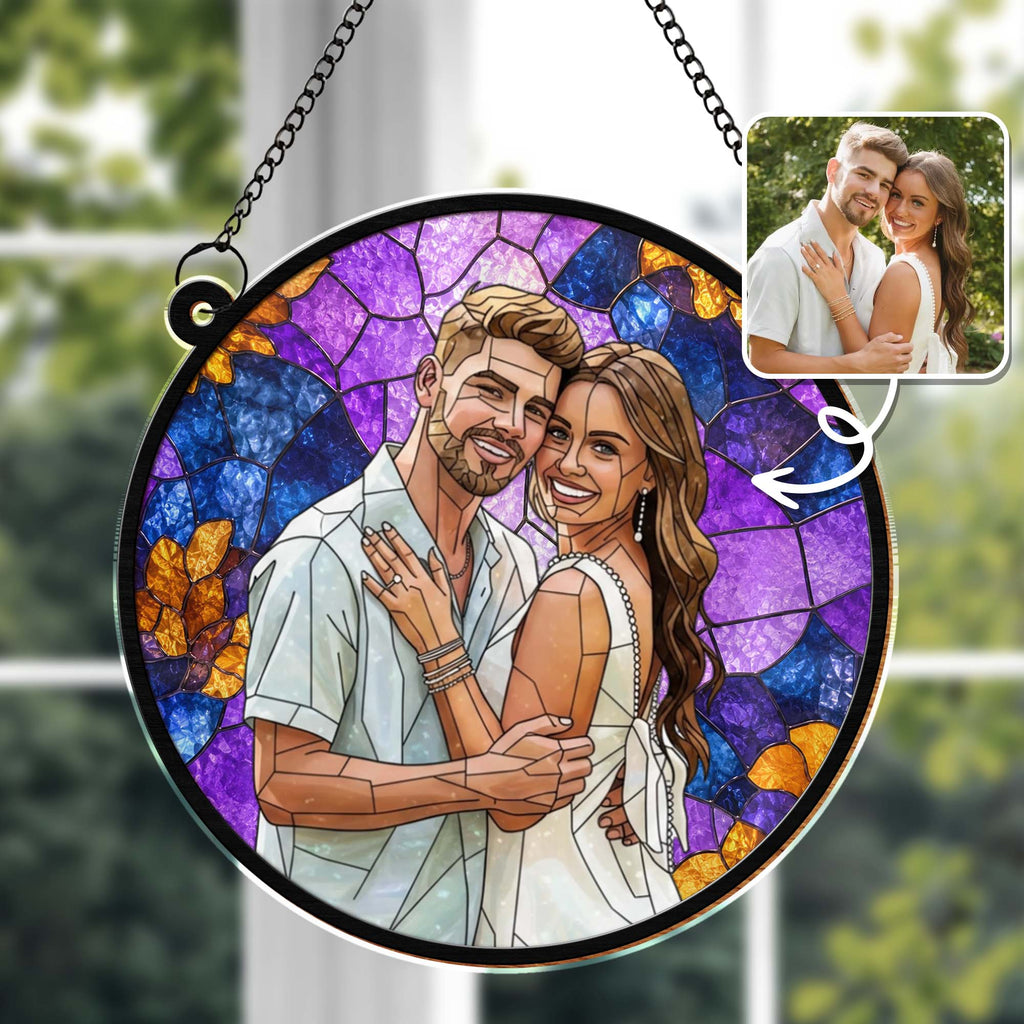 Personalized Photo Suncatcher Custom Gift for Grandma, Mom Suncatcher GradoCreations