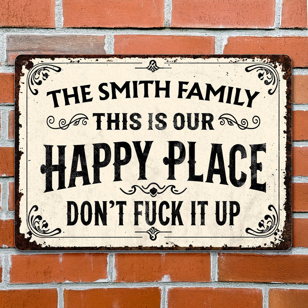 Personalized Metal Sign Custom Family Name Gift for Home Metal Sign GradoCreations