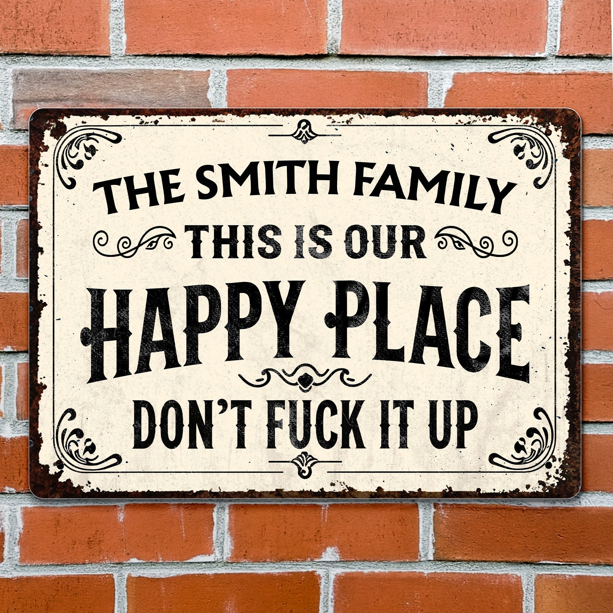 Personalized Metal Sign Custom Family Name Gift for Home Metal Sign GradoCreations