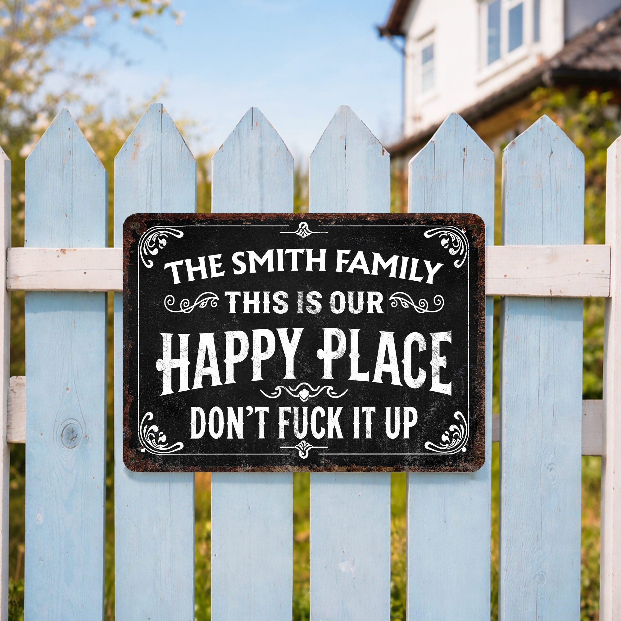 Personalized Metal Sign Custom Family Name Gift for Home Metal Sign GradoCreations