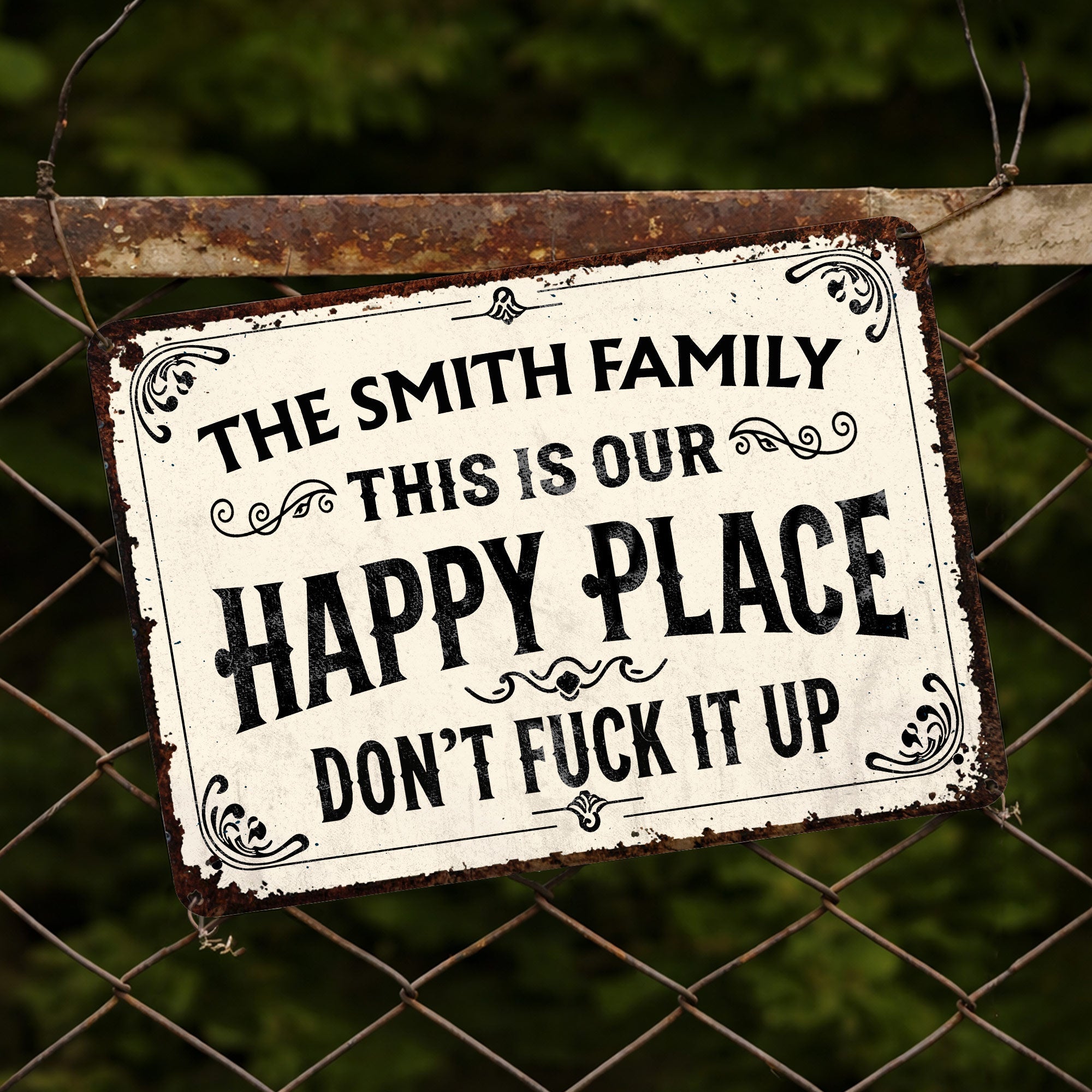 Personalized Metal Sign Custom Family Name Gift for Home Metal Sign GradoCreations