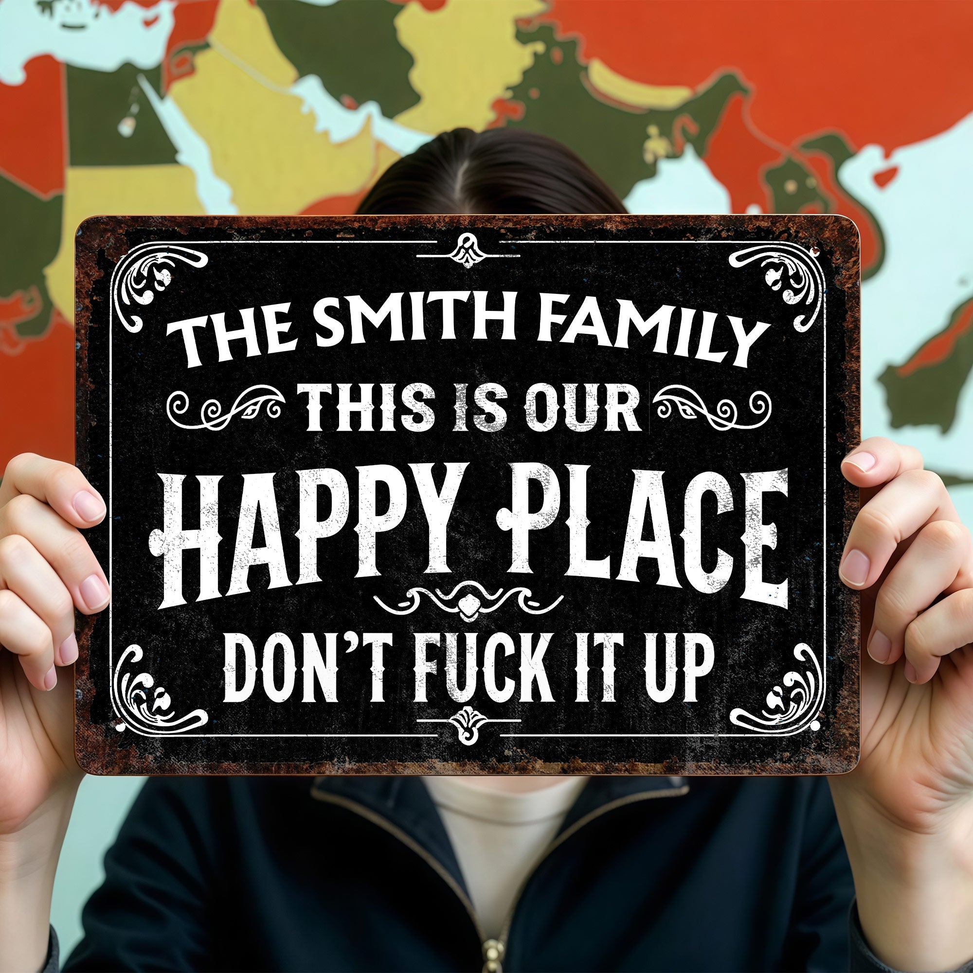 Personalized Metal Sign Custom Family Name Gift for Home Metal Sign GradoCreations