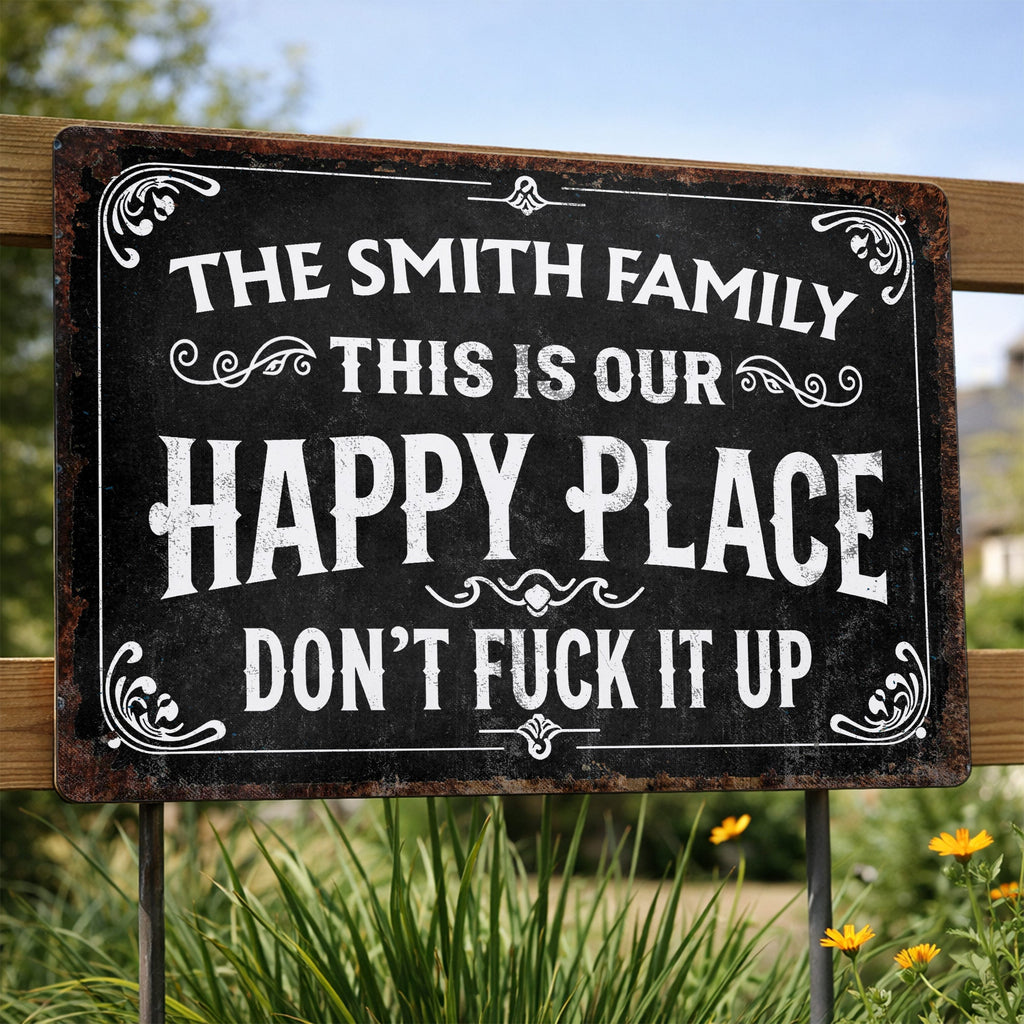 Personalized Metal Sign Custom Family Name Gift for Home Metal Sign GradoCreations