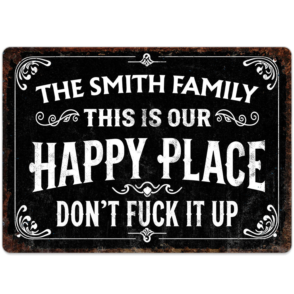 Personalized Metal Sign Custom Family Name Gift for Home Metal Sign GradoCreations