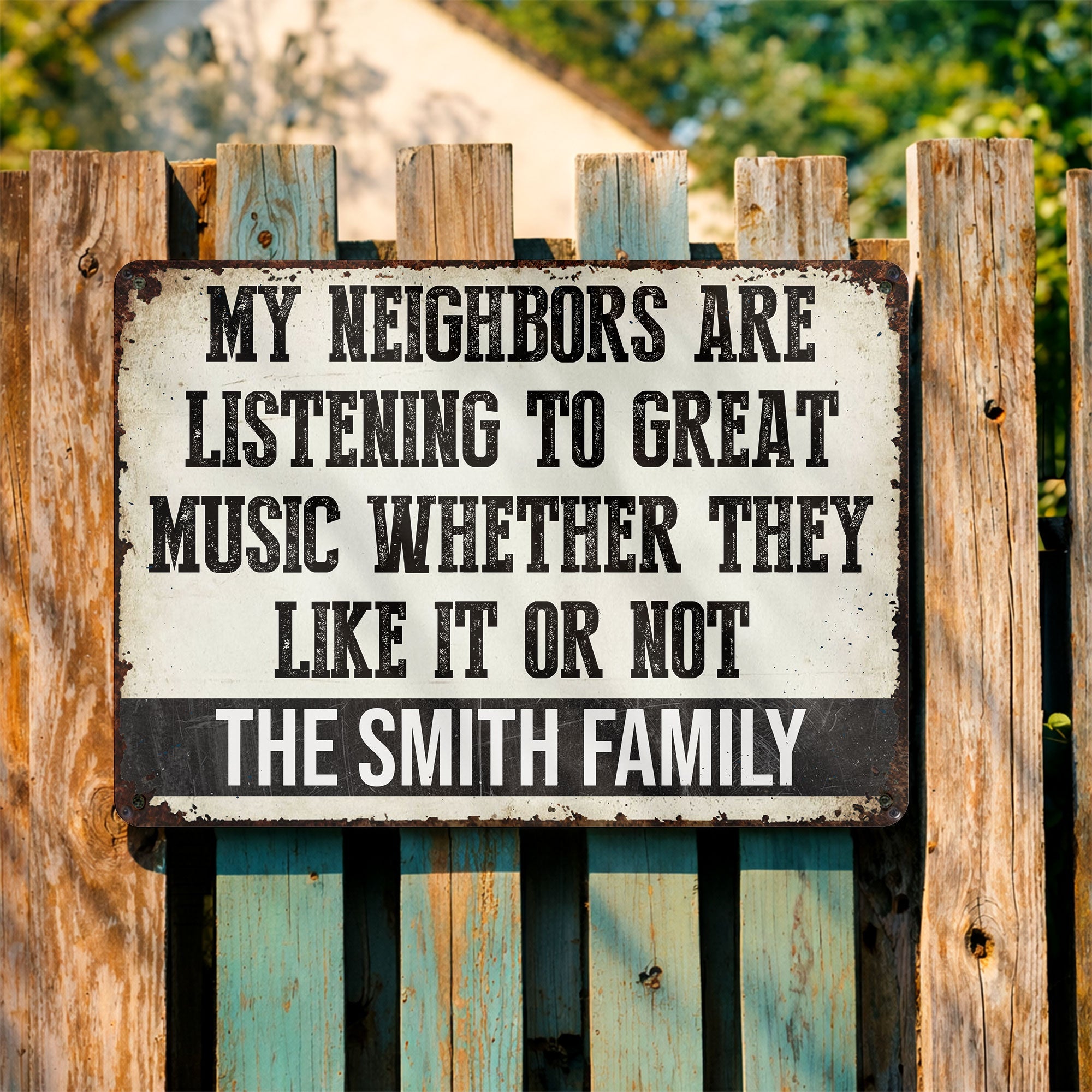 Personalized Metal Sign Custom Family Name Music Gift Idea Metal Sign GradoCreations