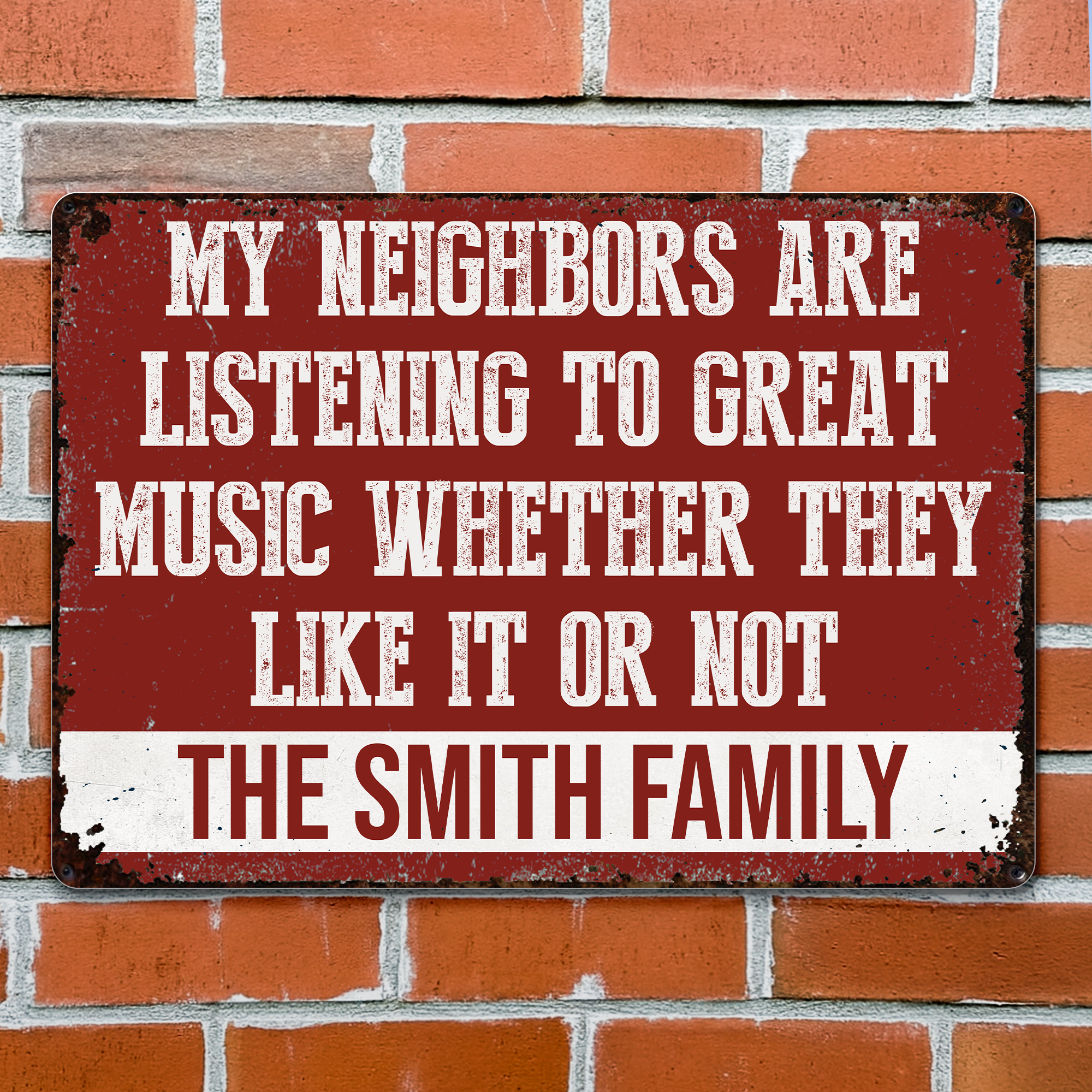 Personalized Metal Sign Custom Family Name Music Gift Idea Metal Sign GradoCreations