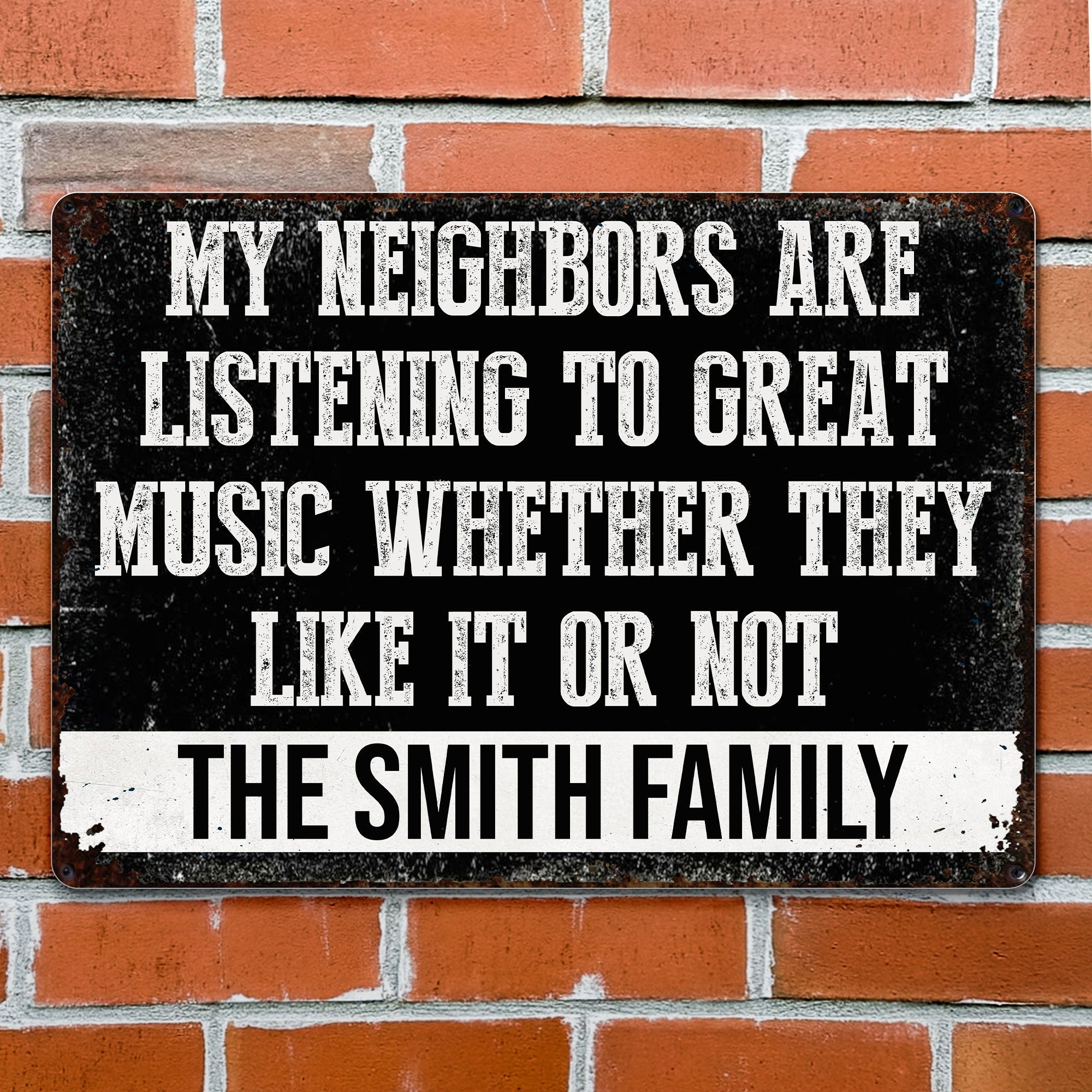 Personalized Metal Sign Custom Family Name Music Gift Idea Metal Sign GradoCreations