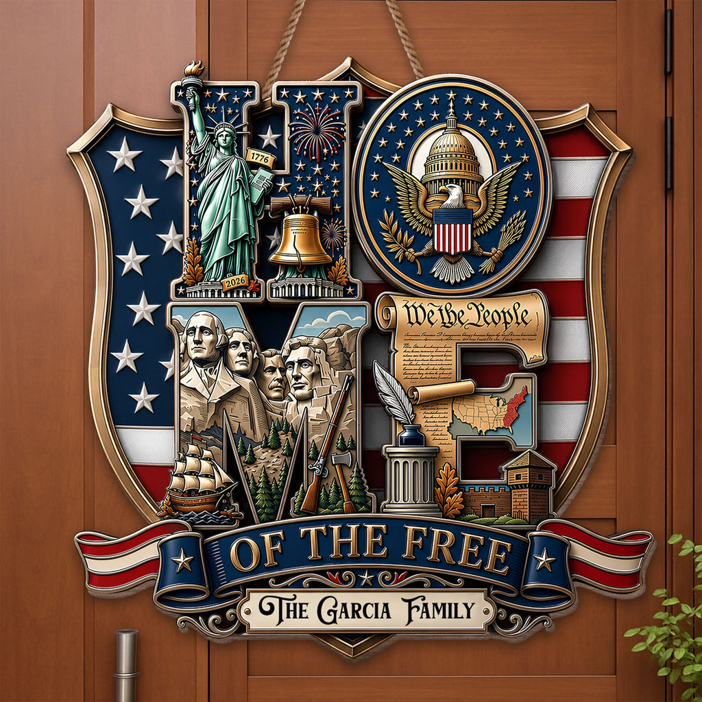 Personalized Patriotic Wood Sign Custom Family Name Gift Wood Sign GradoCreations