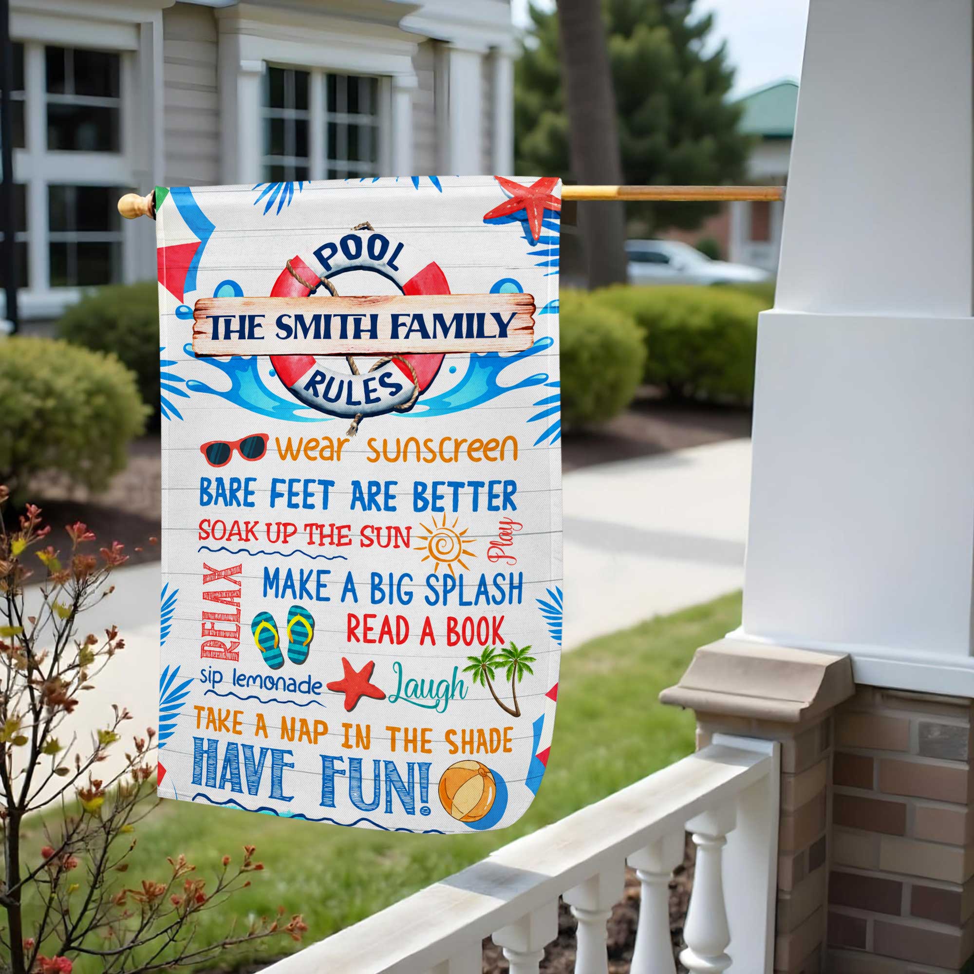 Personalized Garden Flag Custom Family Name Summer Decor Garden Flag GradoCreations