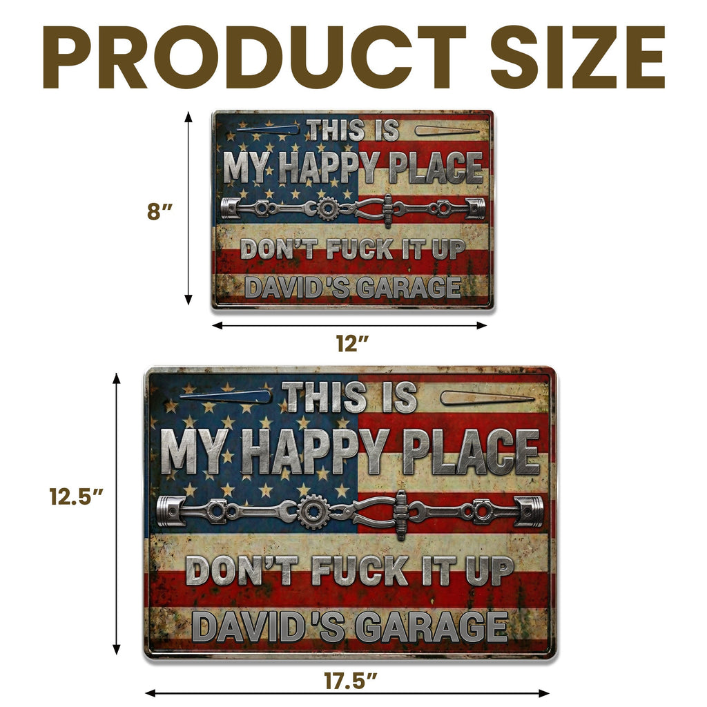 Personalized Metal Sign Custom Name American Flag Gift for Dad Metal Sign GradoCreations