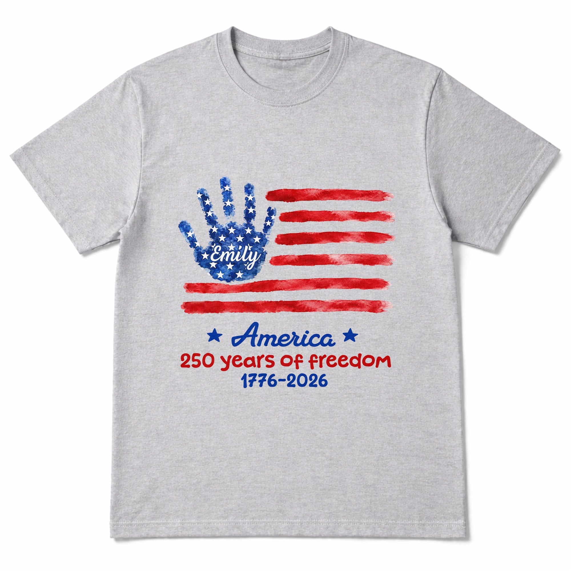 Personalized Handprint American Flag T-shirt Hoodie Gift Shirt GradoCreations
