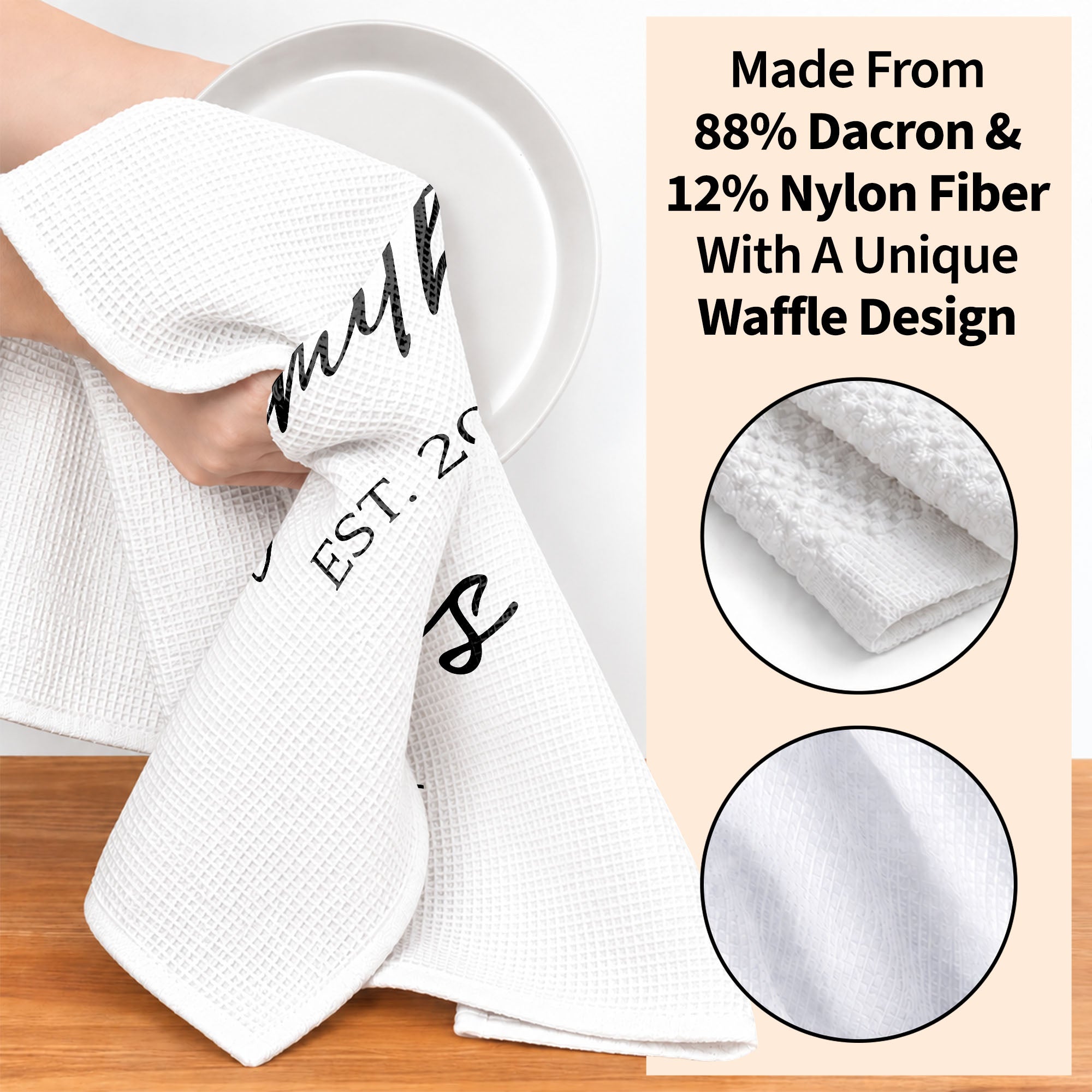 Personalized Kitchen Towel Custom Family Name Est. Year Gift Kitchen Towel GradoCreations